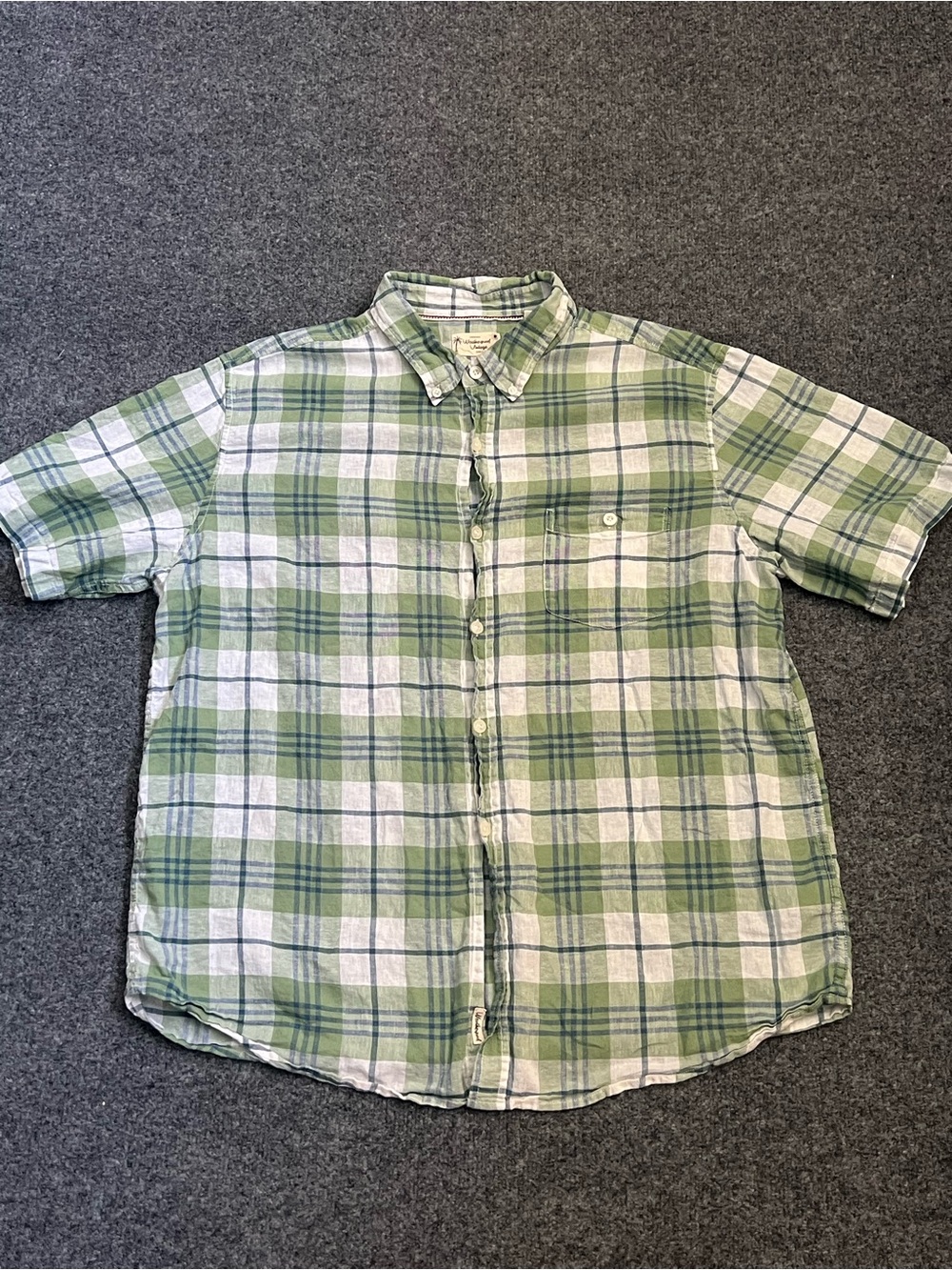 Original Weatherproof Vintage Men’s Plaid Short Sleeve Button-Up Shirt, 2XL